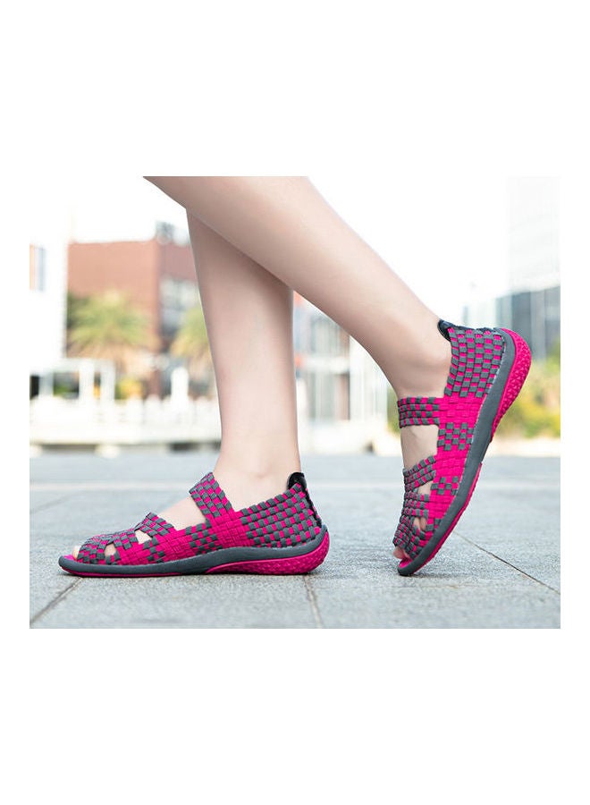 Beauenty - Spring And Summer Hand Woven Shoes Red - Image 1