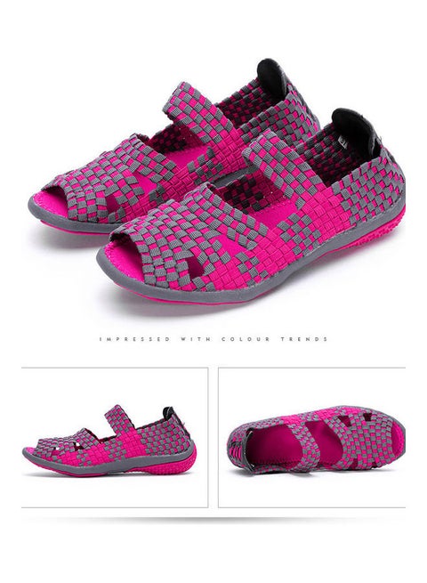 Spring And Summer Hand Woven Shoes Red