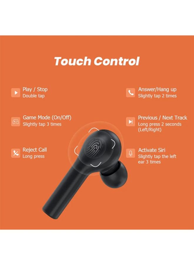 QCY - T5 In-Ear Binaural Stereo Wireless Headphones Black - Image 1