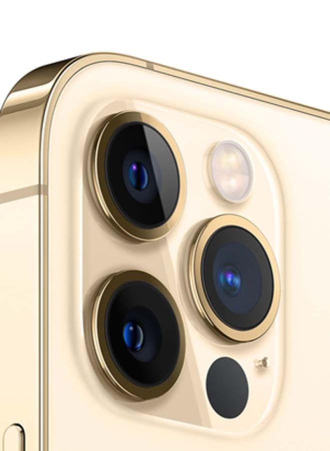 هاتف آيفون 12 برو مزود بتطبيق فيس تايم بذاكرة داخلية سعة 256 جيجابايت ويدعم تقنية 5G لون ذهبي- إصدار الشرق الأوسط