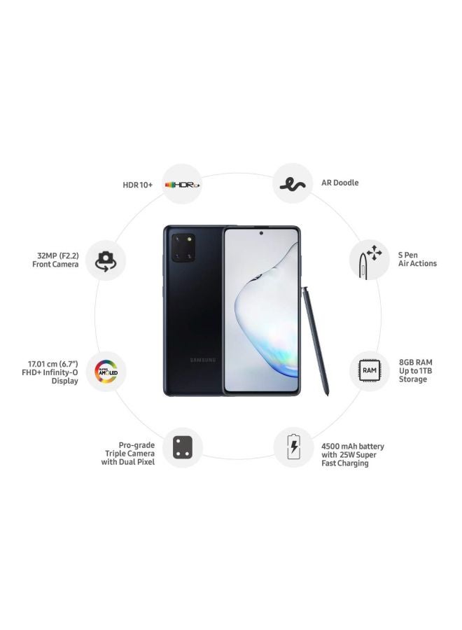 Samsung - Galaxy Note10 Lite Aura Black 8GB RAM 128GB 4G LTE - Image 1