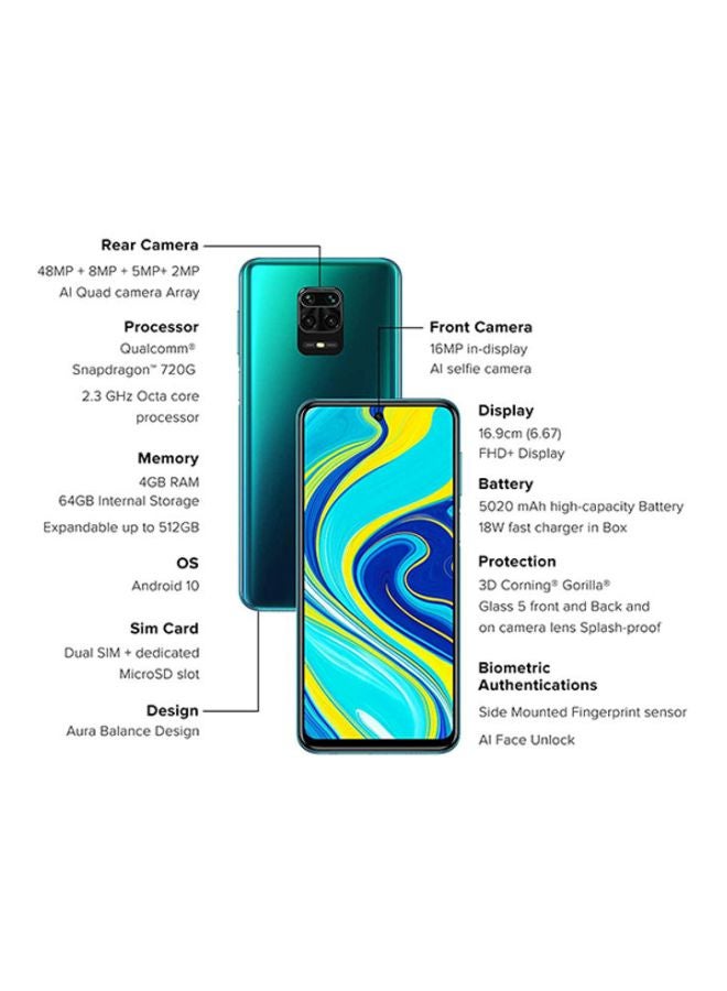 Xiaomi - Redmi Note 9 Pro Global Specs Dual SIM Tropical Green 128GB/6GB RAM 4G LTE - Image 1