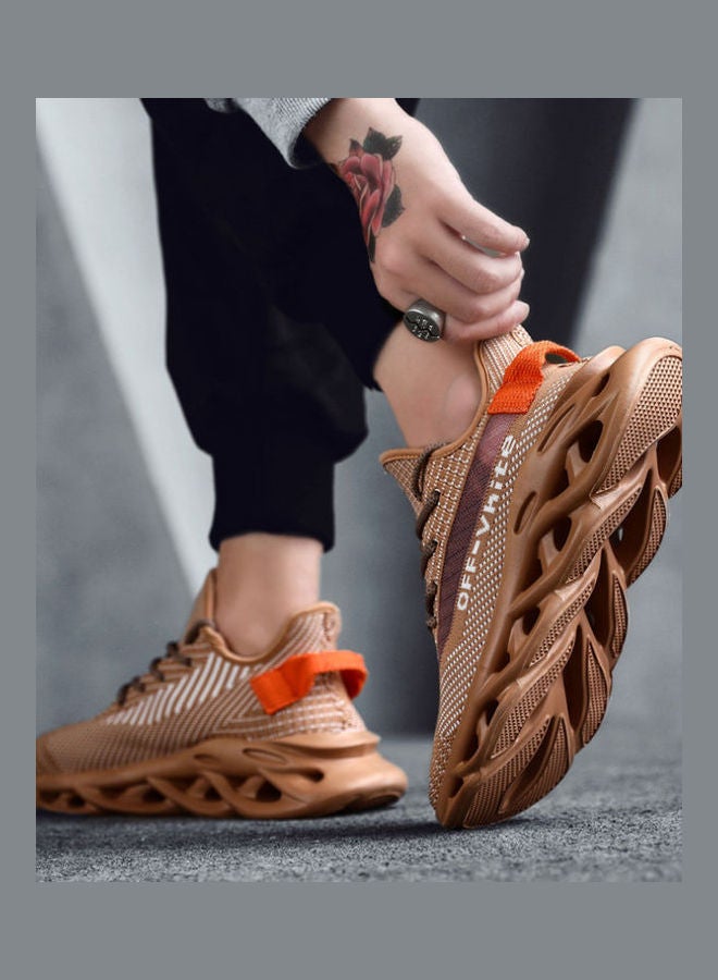 Beauenty Hemp Sole Flying Weaving Running Shoes Brown - Image 4