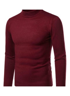 High Collar Pullover Red Wine