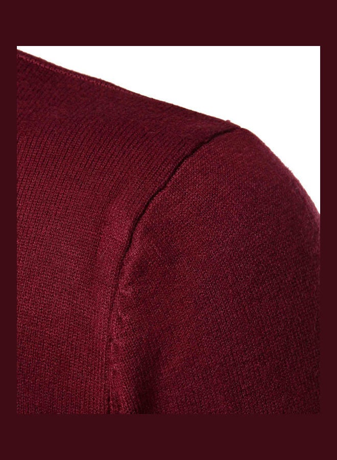 Generic - High Collar Pullover Red Wine - Image 1