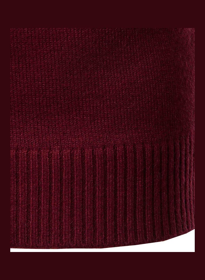 Generic - High Collar Pullover Red Wine - Image 1