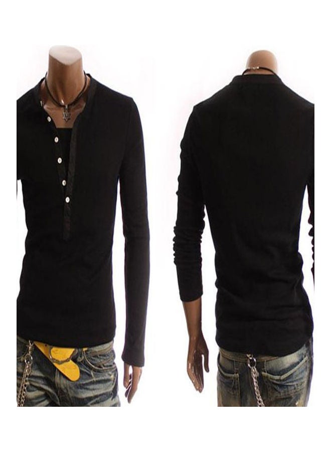 V-Neck Casual Pullover Black  - Image 2
