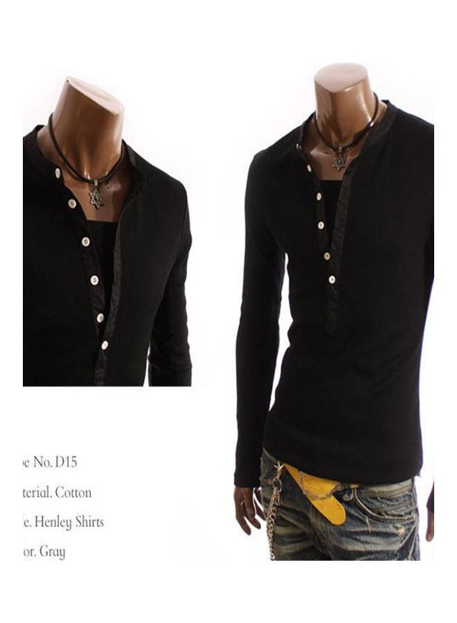 V-Neck Casual Pullover Black  - Image 3