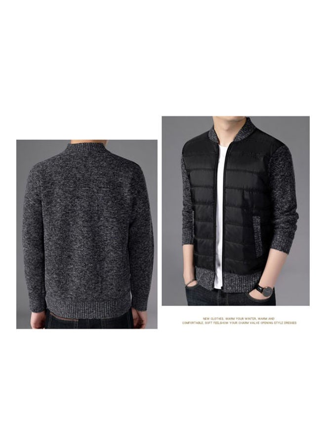 Stand Collar Jacket dark gray - Image 5