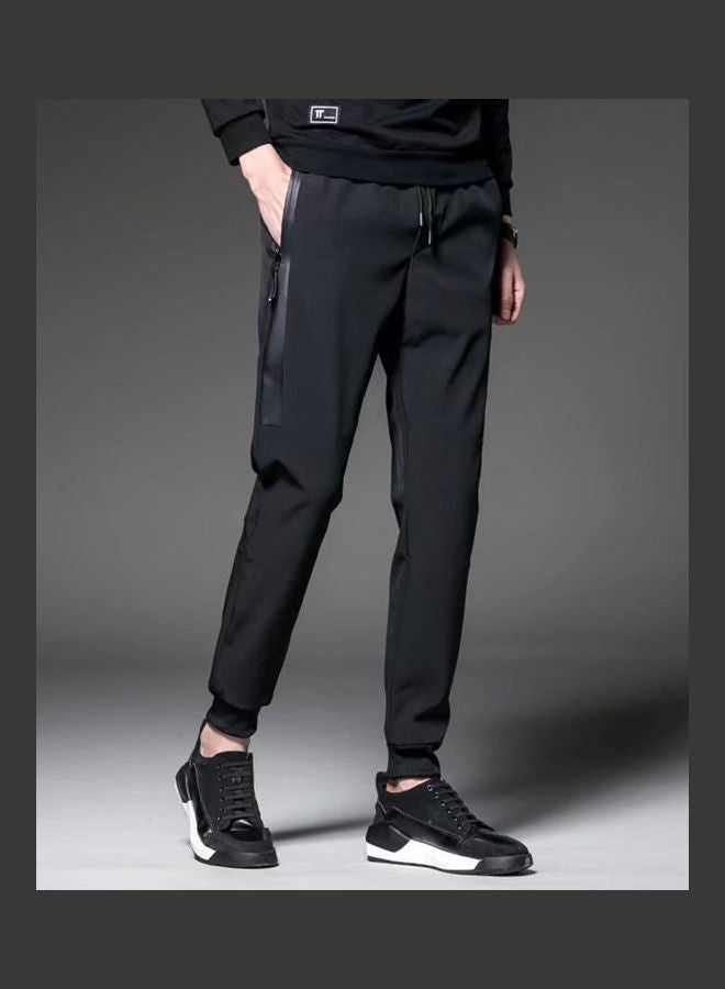 Drawstring Slim Pants Black  - Image 1