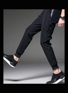 Generic Drawstring Slim Pants Black  - Image 4