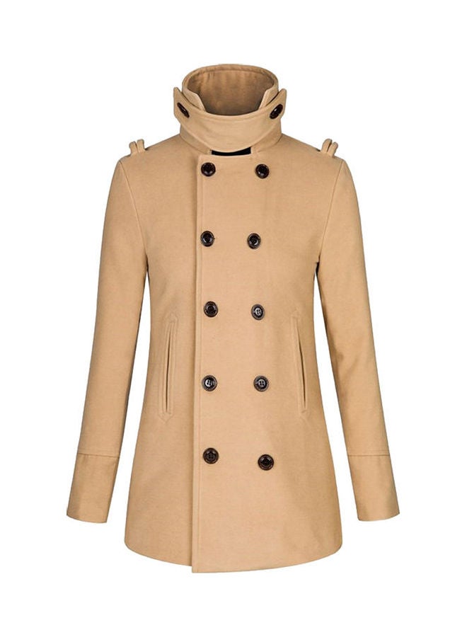 Generic - Double Breasted Belted Neck Trench Coat Khaki - Image 1