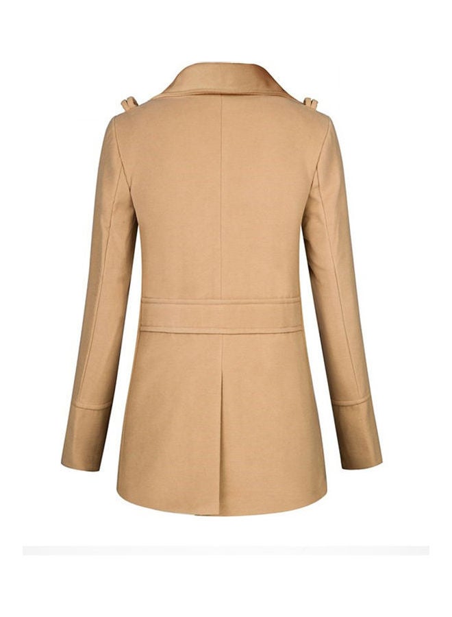 Generic - Double Breasted Belted Neck Trench Coat Khaki - Image 1