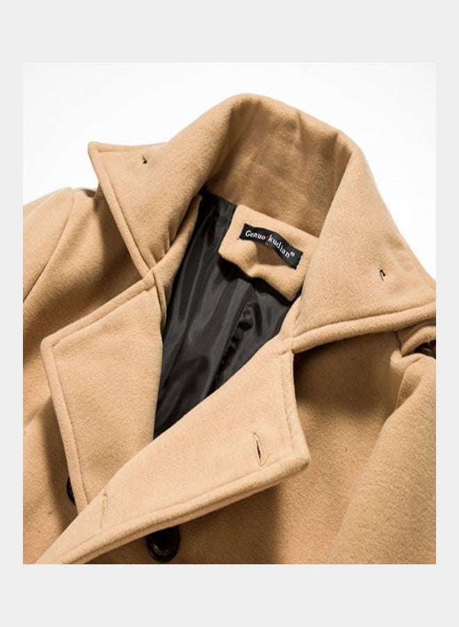 Generic - Double Breasted Belted Neck Trench Coat Khaki - Image 1