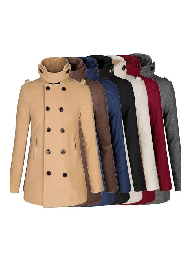 Generic - Double Breasted Belted Neck Trench Coat Red - Image 1