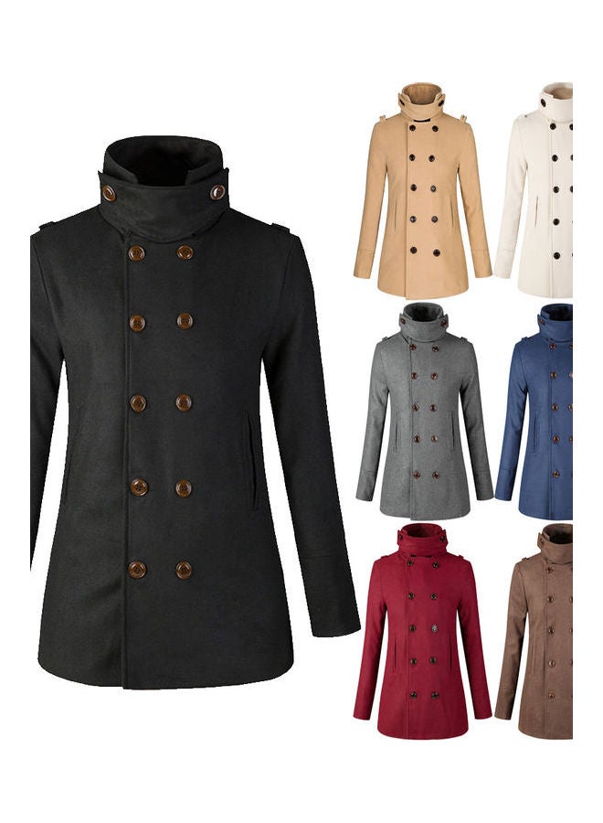 Generic - Double Breasted Belted Neck Trench Coat Red - Image 1