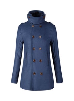 Double Breasted Belted Neck Trench Coat Navy - v1605816864/N42457837V_1