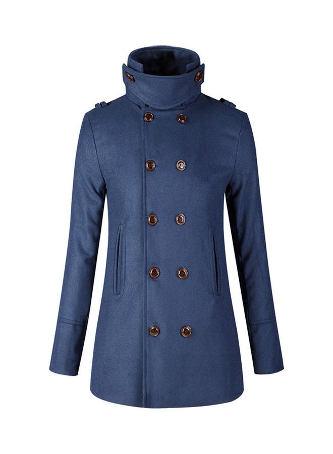 Generic - Double Breasted Belted Neck Trench Coat Navy - Image 1