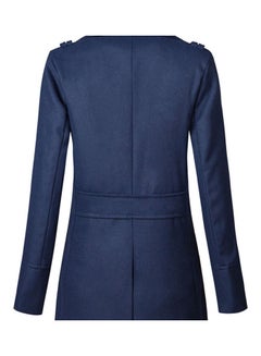 Double Breasted Belted Neck Trench Coat Navy - v1605816864/N42457837V_5