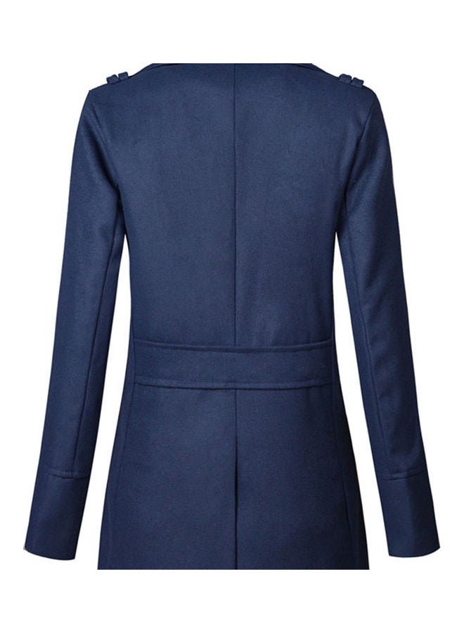 Generic - Double Breasted Belted Neck Trench Coat Navy - Image 1