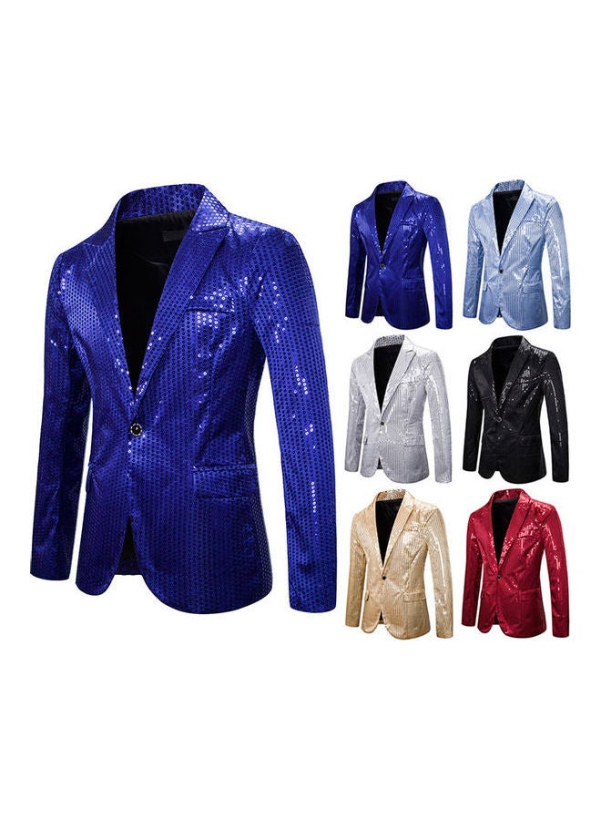 Sequins Coat Royal Blue  - Image 3