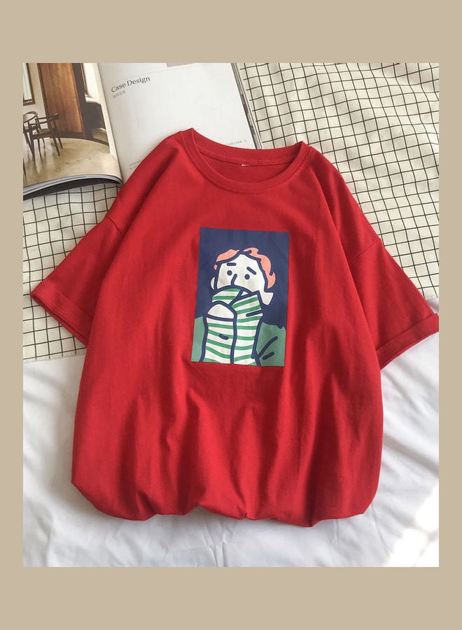 Long Sleeves T-Shirt Red  - Image 1