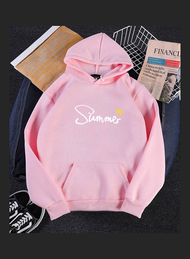 Loose Pullover Hoodie Pink  - Image 3