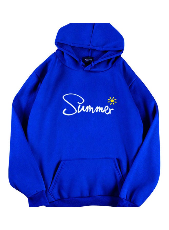 Loose Pullover Hoodie Blue  - Image 1