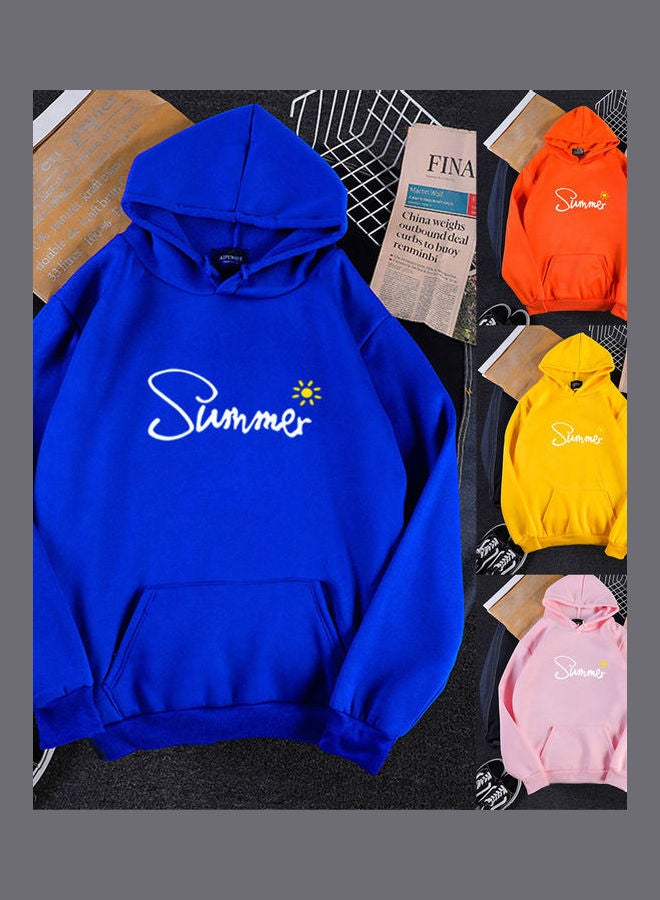 Loose Pullover Hoodie Blue  - Image 4