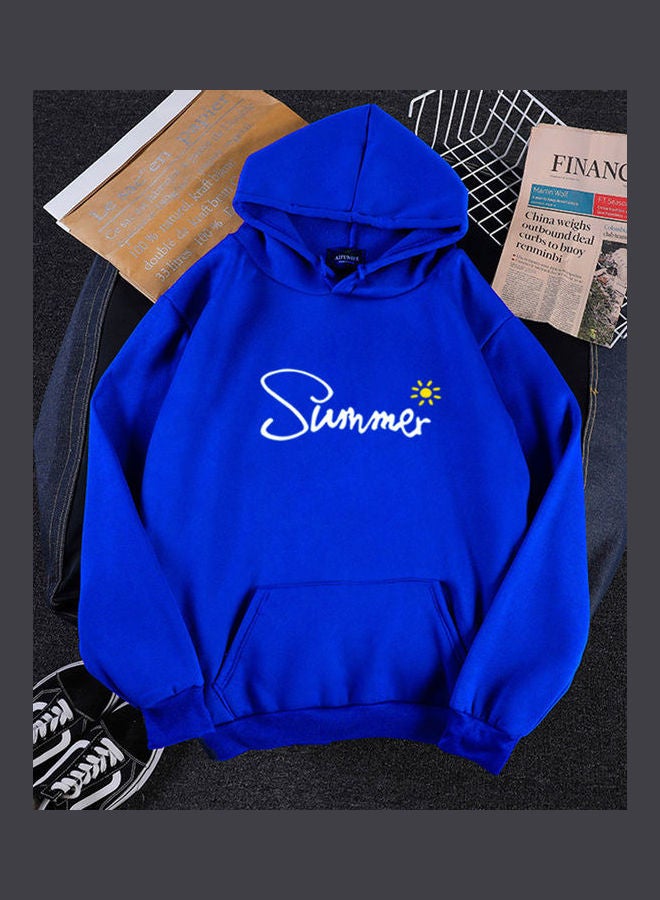 Loose Pullover Hoodie Blue  - Image 3