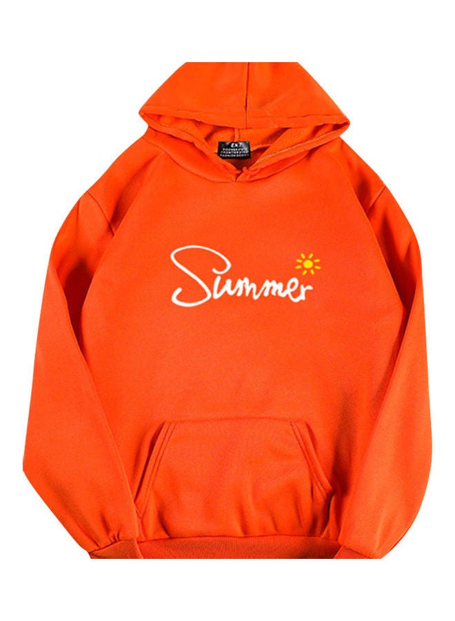 Loose Pullover Hoodie Orange  - Image 1