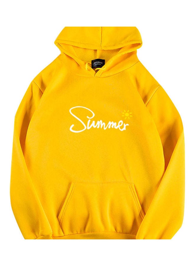 Loose Pullover Hoodie Yellow  - Image 1