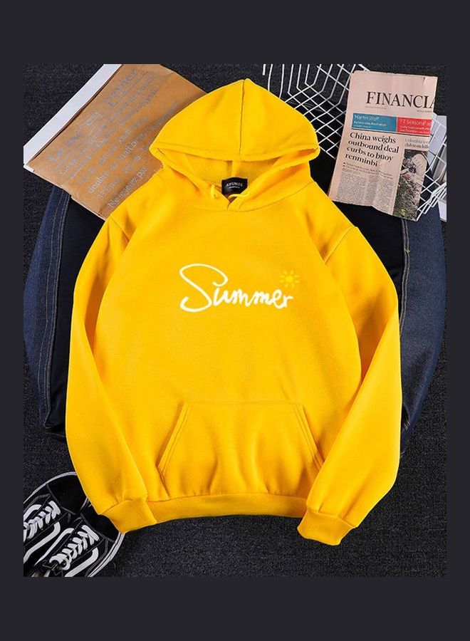 Loose Pullover Hoodie Yellow  - Image 3