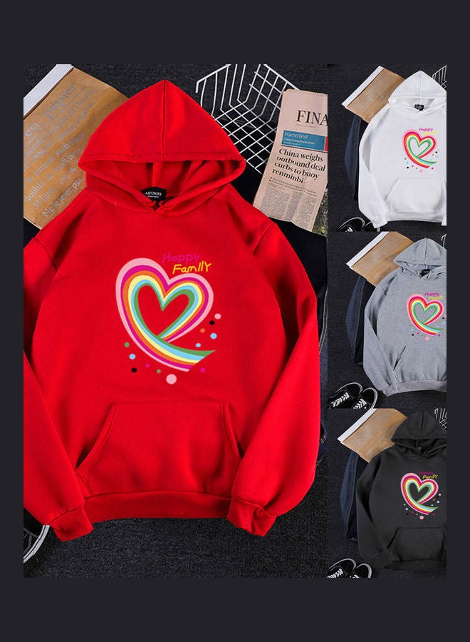 Riverdale Fleece Lined Thickening Hooded Sweater Red  - Image 4