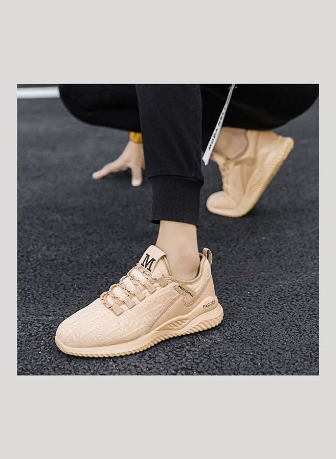 Beauenty Winter Korean Plush Cotton Flying Mesh Sports Casual Running Shoes beige - Image 4