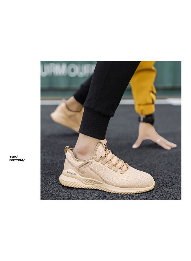 Beauenty Winter Korean Plush Cotton Flying Mesh Sports Casual Running Shoes beige - Image 5