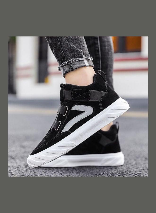 Beauenty Autumn men's shoes breathable Korean fashion high top board shoes men's sports and leisure fashion shoes black  - Image 3