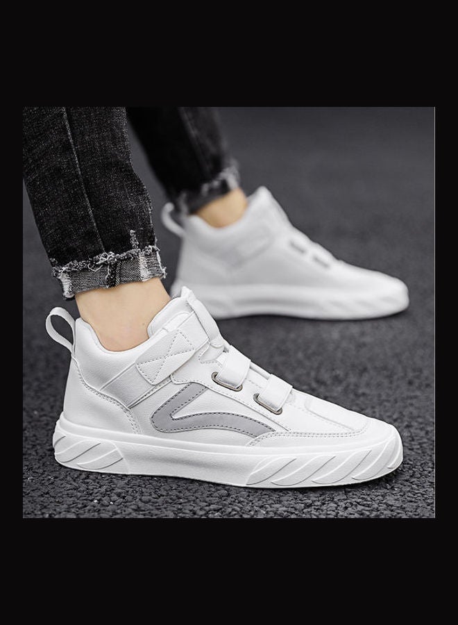 Beauenty Autumn high top breathable Korean men's shoes Xiaobai versatile casual board shoes white shoes white  - Image 2