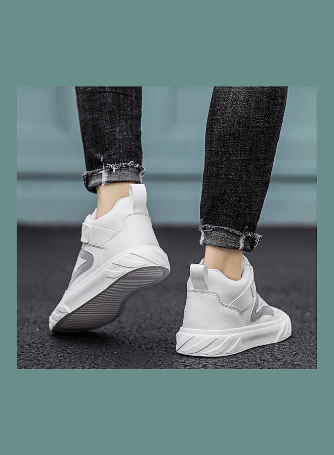 Beauenty Autumn high top breathable Korean men's shoes Xiaobai versatile casual board shoes white shoes white  - Image 5