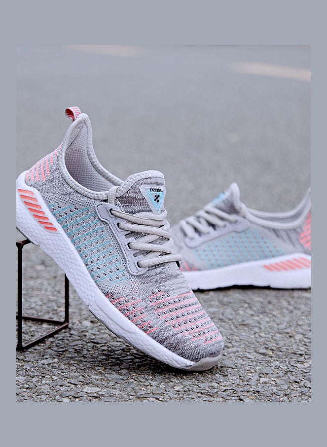 Beauenty Flying Thread Mesh Sports Shoes Flying Woven Spring And Summer Lovers' Running Shoes grey - Image 5