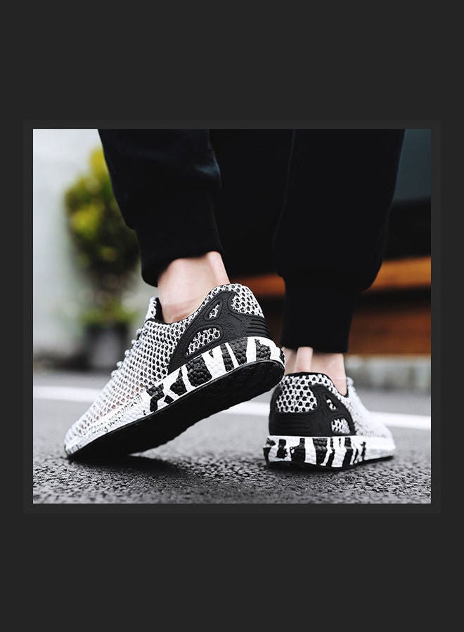 بيوينتي حذاء عصري كاجوال رياضي جديد مناسب للصيف خفيف الوزن من طبقة واحدة من القماش الشبكي الفارغ أسود - Image 2