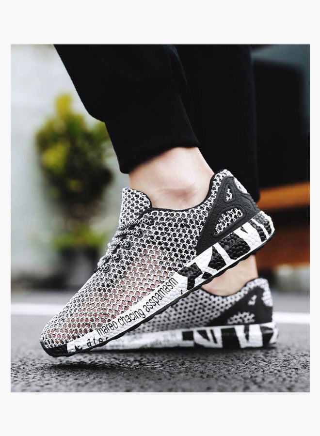 بيوينتي حذاء عصري كاجوال رياضي جديد مناسب للصيف خفيف الوزن من طبقة واحدة من القماش الشبكي الفارغ أسود - Image 4