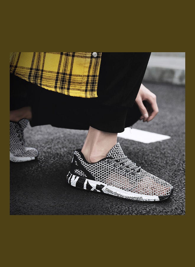 بيوينتي حذاء عصري كاجوال رياضي جديد مناسب للصيف خفيف الوزن من طبقة واحدة من القماش الشبكي الفارغ أسود - Image 5