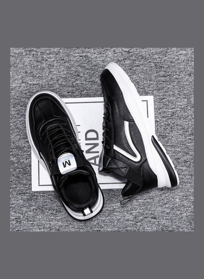 Beauenty Autumn and winter men's shoes plush and thickened casual board shoes Korean fashion sports high top cotton shoes for men black  - Image 2