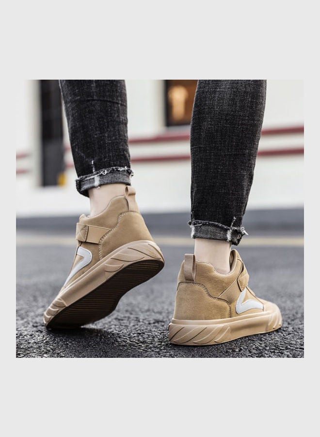 Beauenty Autumn men's shoes breathable Korean fashion high top board shoes men's sports and leisure fashion shoes brown  - Image 2