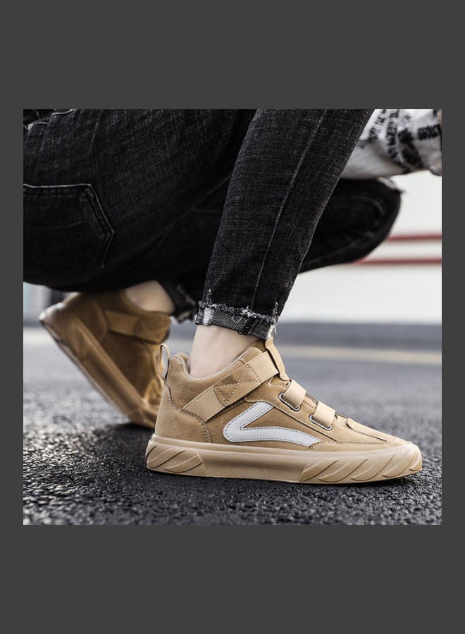 Beauenty Autumn men's shoes breathable Korean fashion high top board shoes men's sports and leisure fashion shoes brown  - Image 3