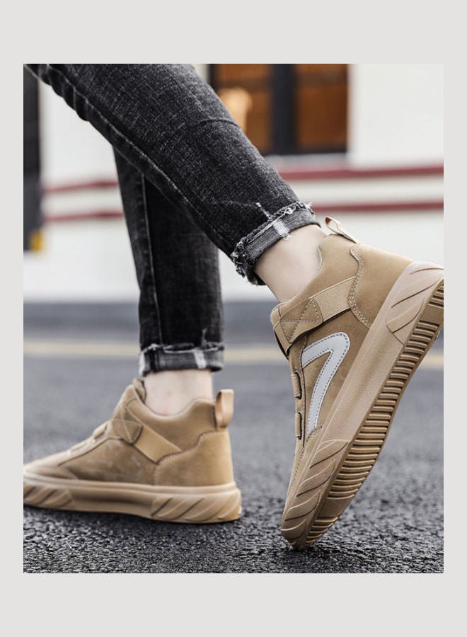 Beauenty Autumn men's shoes breathable Korean fashion high top board shoes men's sports and leisure fashion shoes brown  - Image 5