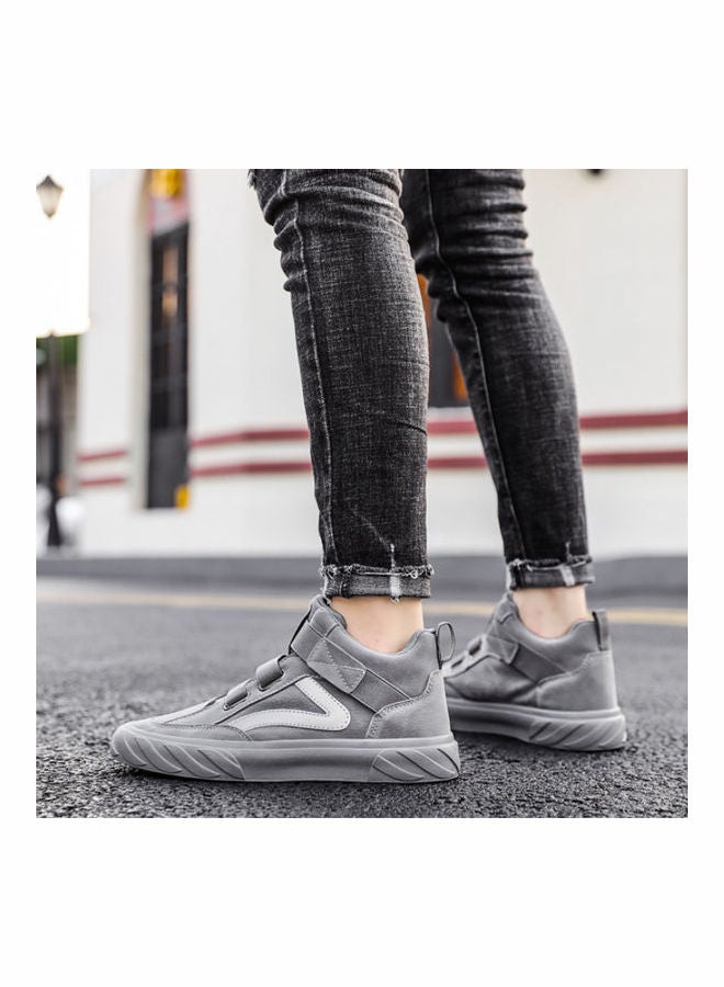 Beauenty Autumn men's shoes breathable Korean fashion high top board shoes men's sports and leisure fashion shoes grey  - Image 3