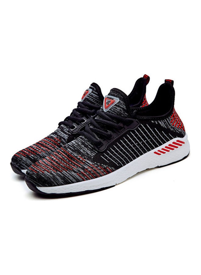 Beauenty Flying Thread Mesh Sports Woven Single Spring And Summer Wolovers' Running Shoes black+red - Image 1