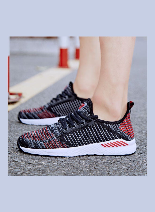 Beauenty Flying Thread Mesh Sports Woven Single Spring And Summer Wolovers' Running Shoes black+red - Image 5